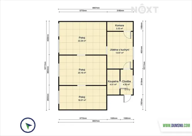 Pronájem bytu 3+1, Šumperk, Kozinova, 77 m2