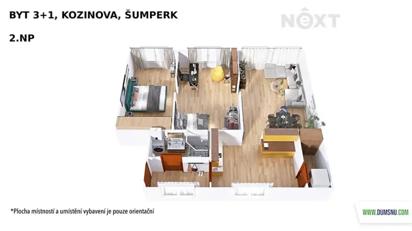 Pronájem bytu 3+1, Šumperk, Kozinova, 77 m2