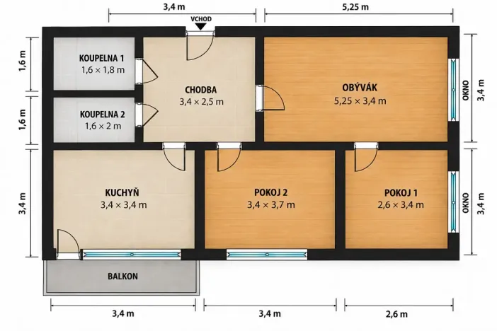 Prodej bytu 3+1, Ostrava - Poruba, Vincence Makovského, 68 m2