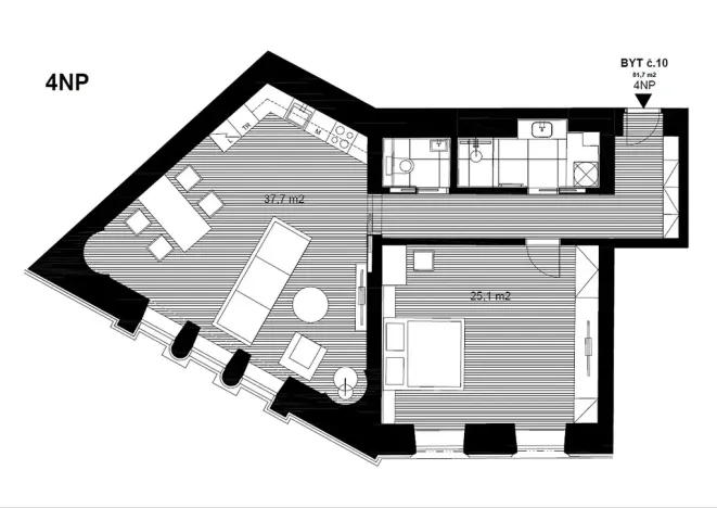 Pronájem bytu 2+kk, Hradec Králové, Komenského, 76 m2