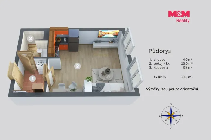 Prodej bytu 1+kk, Ústí nad Labem - Bukov, Dukelských hrdinů, 30 m2