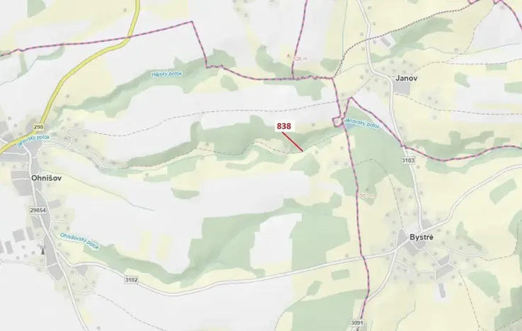 Dražba lesa, Ohnišov, 72 m2
