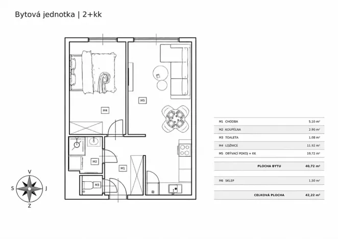 Prodej bytu 2+kk, Praha - Letňany, Bohumínská, 42 m2