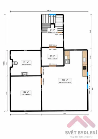 Pronájem bytu 2+kk, Praha - Zbraslav, Žitavského, 58 m2
