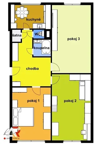 Prodej bytu 3+1, Kuřim, Školní, 102 m2