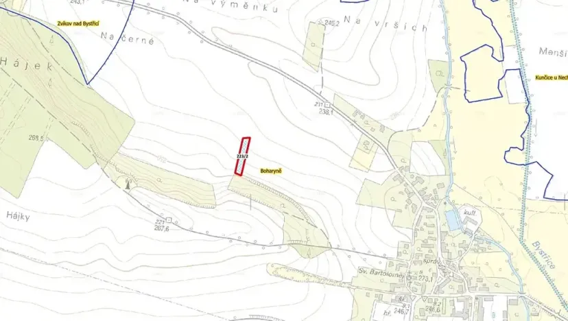 Prodej pole, Boharyně, 2572 m2