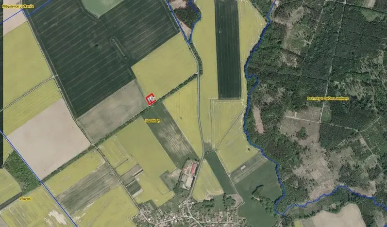Prodej podílu pole, Vlkaneč, 411 m2