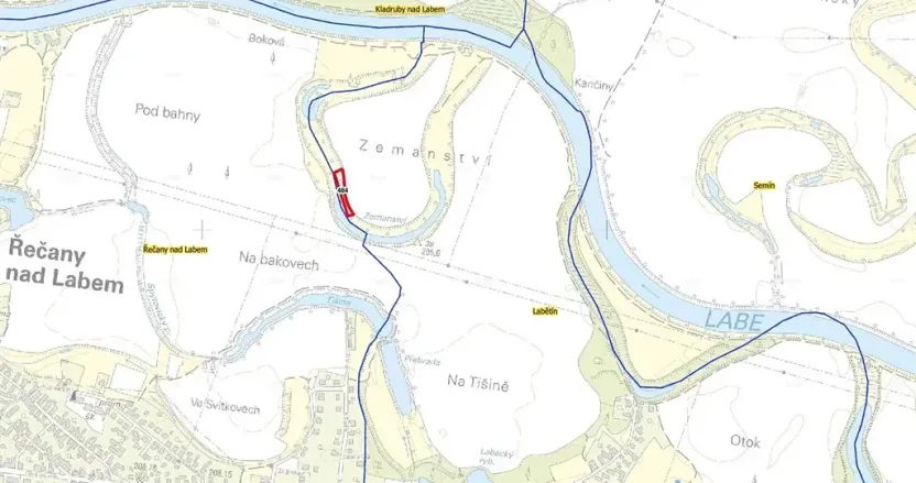 Prodej louky, Řečany nad Labem, 1494 m2