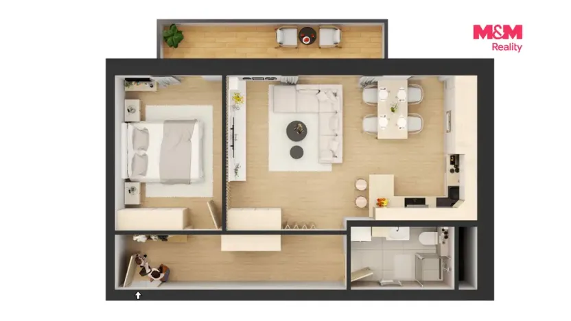 Prodej bytu 2+kk, Čestice, 57 m2