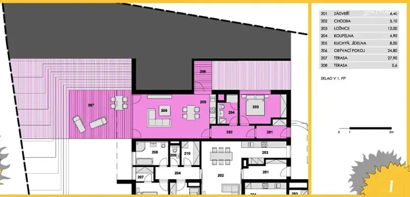 Pronájem bytu 2+kk, Brno, Bylinková, 60 m2