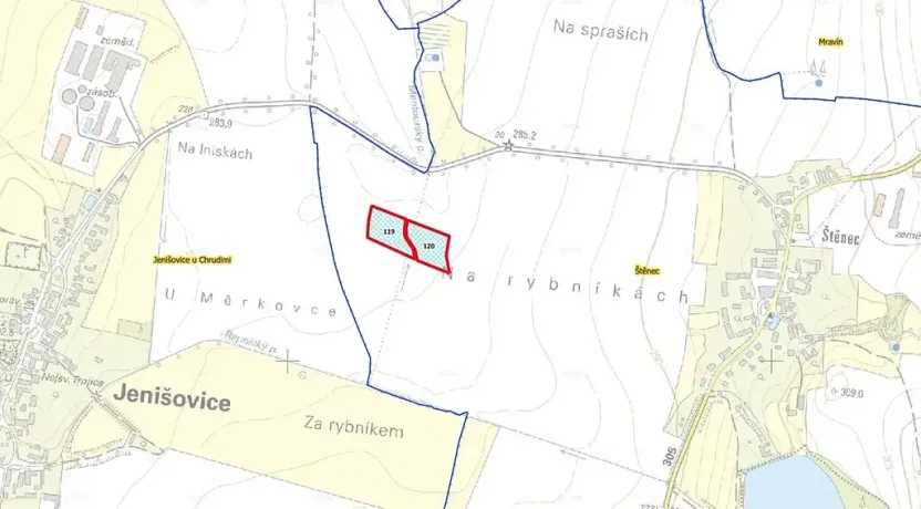 Prodej podílu pole, Jenišovice, 1656 m2