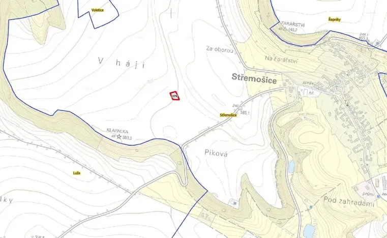Prodej pole, Střemošice, 1129 m2