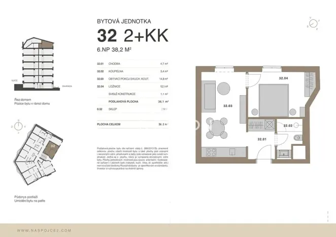 Prodej bytu 2+kk, Praha - Vršovice, Na spojce, 36 m2