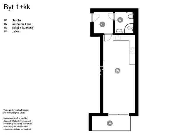 Prodej bytu 1+kk, Praha - Smíchov, Holečkova, 30 m2