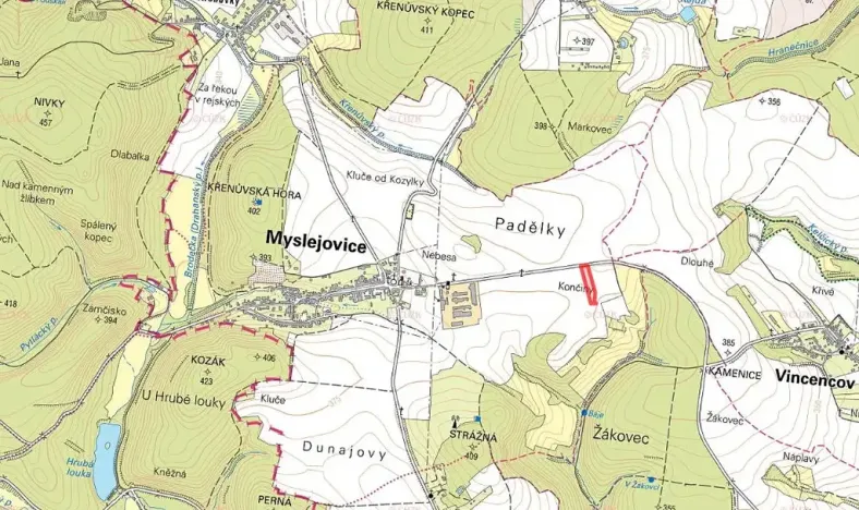 Prodej pole, Myslejovice, 5212 m2