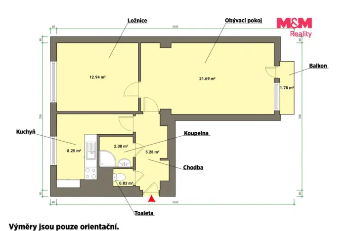 Prodej bytu 2+1, Kynšperk nad Ohří, náměstí SNP, 51 m2