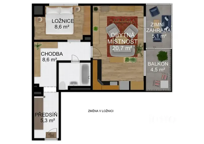 Pronájem bytu 2+kk, Písek, Zátavské nábř., 46 m2