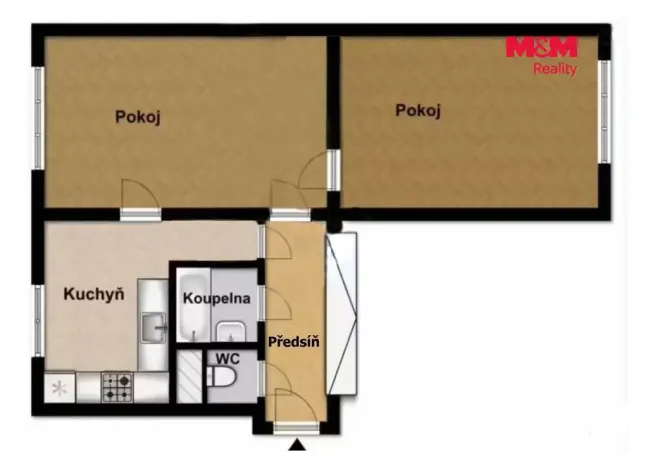 Prodej bytu 2+1, Praha - Břevnov, U páté baterie, 52 m2