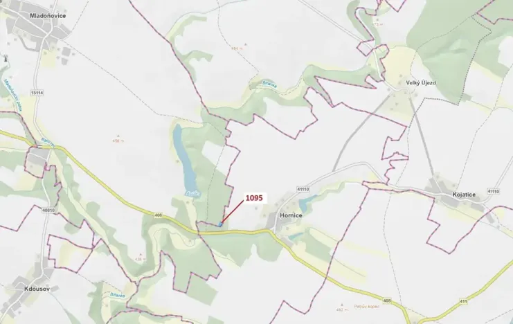 Dražba lesa, Mladoňovice, 1427 m2