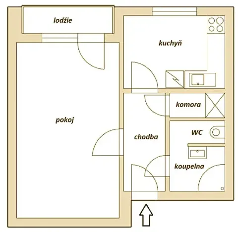 Pronájem bytu 1+1, Pardubice, Lonkova, 41 m2