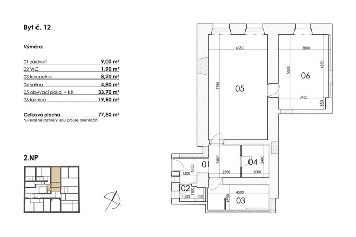 Prodej bytu 2+kk, Postupice, Blanická, 78 m2