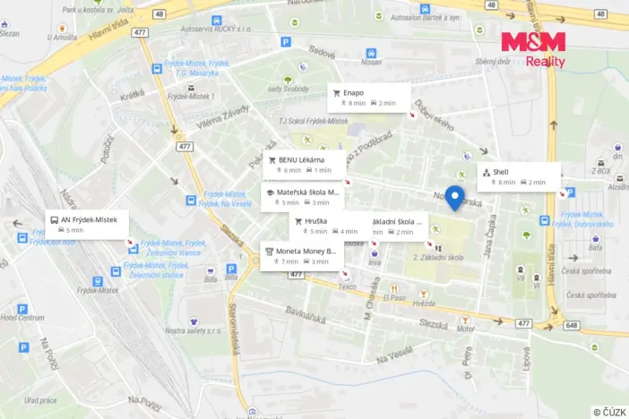 Pronájem bytu 2+1, Frýdek-Místek - Frýdek, Novodvorská, 45 m2