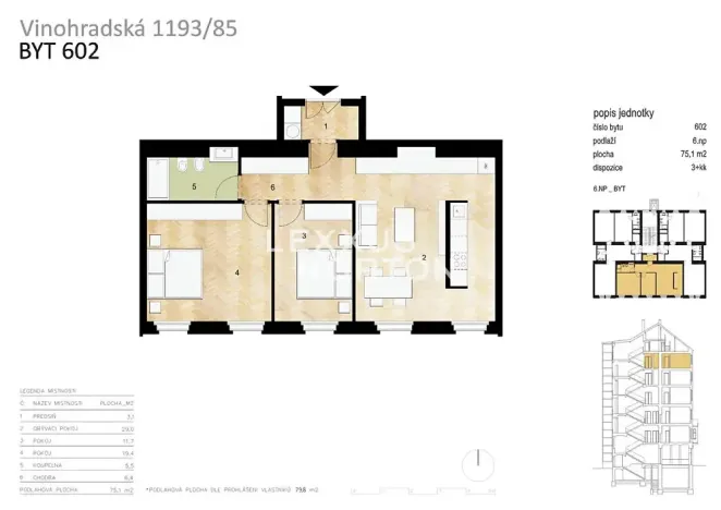 Prodej bytu 3+kk, Praha - Vinohrady, Vinohradská, 80 m2
