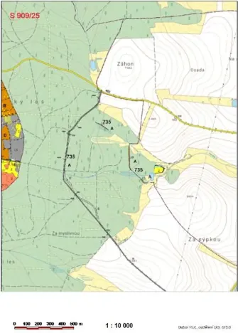 Prodej lesa, Otín, 829 m2
