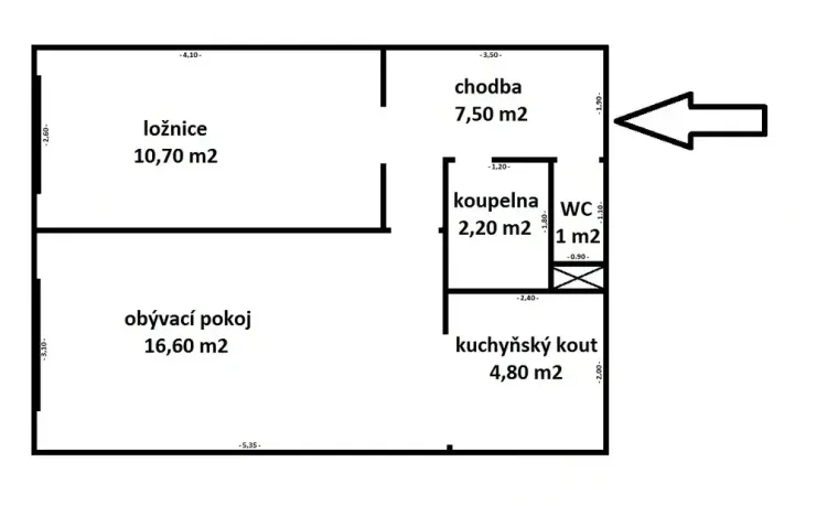 Pronájem bytu 2+kk, Praha - Stodůlky, Lýskova, 44 m2