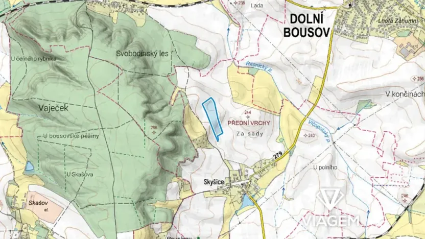 Prodej podílu pole, Domousnice, 3899 m2