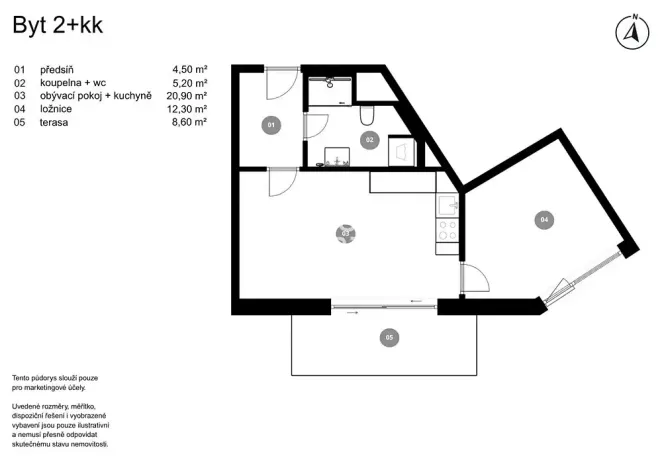 Prodej bytu 2+kk, Praha - Žižkov, Jana Želivského, 46 m2