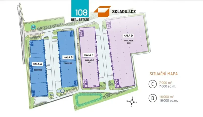 Pronájem skladu, Vejprnice, Tyršova, 7000 m2