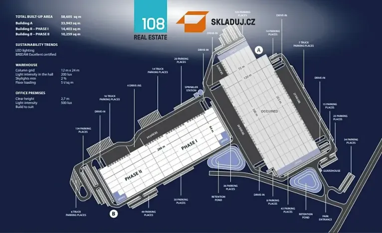 Pronájem skladu, Úherce, 40000 m2