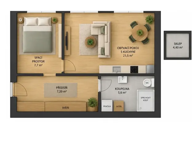 Prodej bytu 1+kk, Plzeň, Karlova, 44 m2