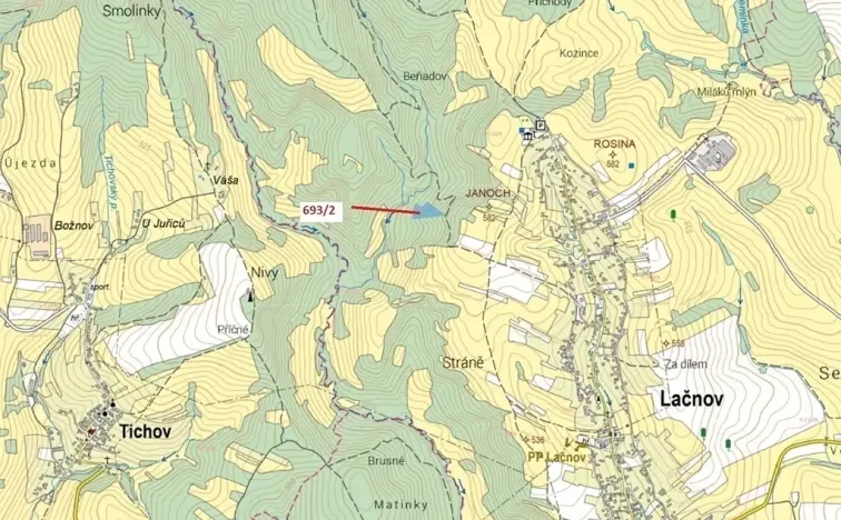 Dražba lesa, Lačnov, 7364 m2