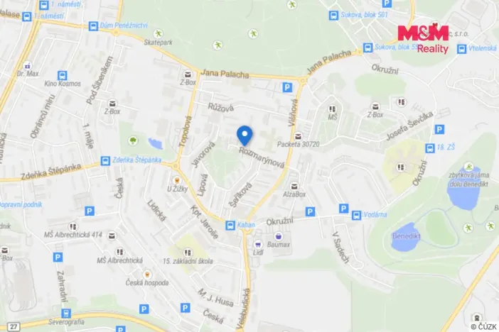 Pronájem bytu 1+1, Most, Rozmarýnová, 33 m2