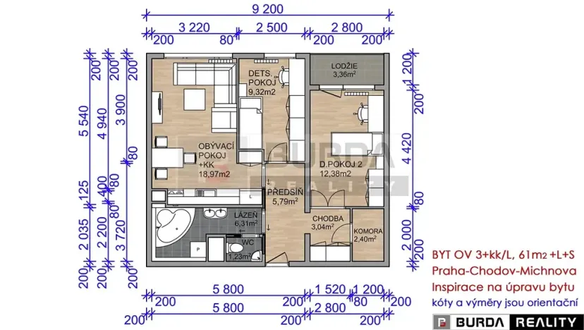 Prodej bytu 3+kk, Praha - Chodov, Michnova, 61 m2
