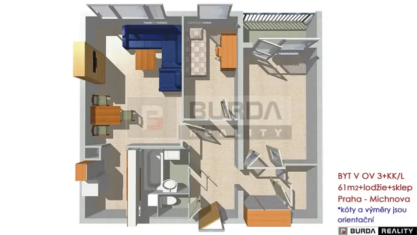 Prodej bytu 3+kk, Praha - Chodov, Michnova, 61 m2