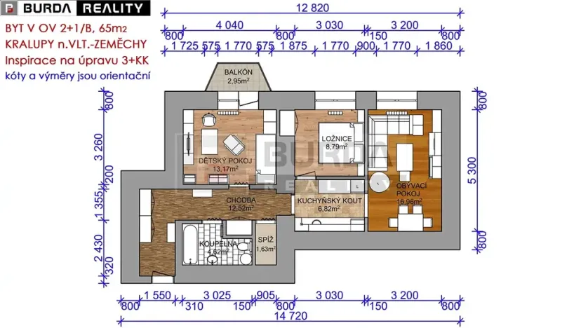 Prodej bytu 2+1, Kralupy nad Vltavou, 65 m2