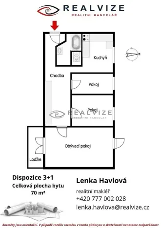 Pronájem bytu 3+1, České Budějovice, Ant. Barcala, 70 m2