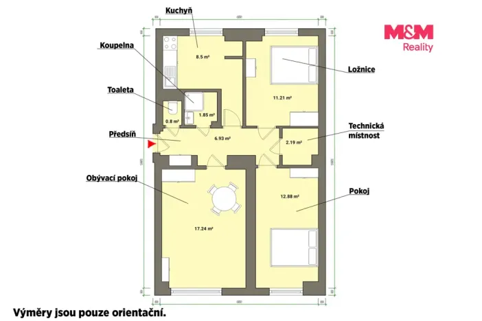 Prodej bytu 3+1, Planá, Fučíkova, 63 m2