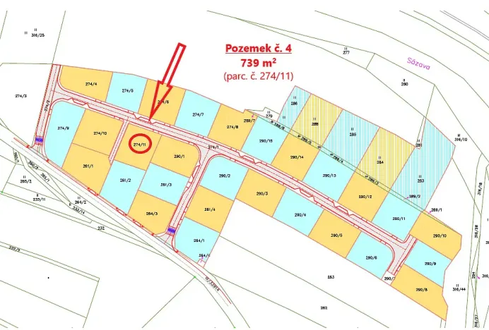 Prodej pozemku, Zruč nad Sázavou, 739 m2