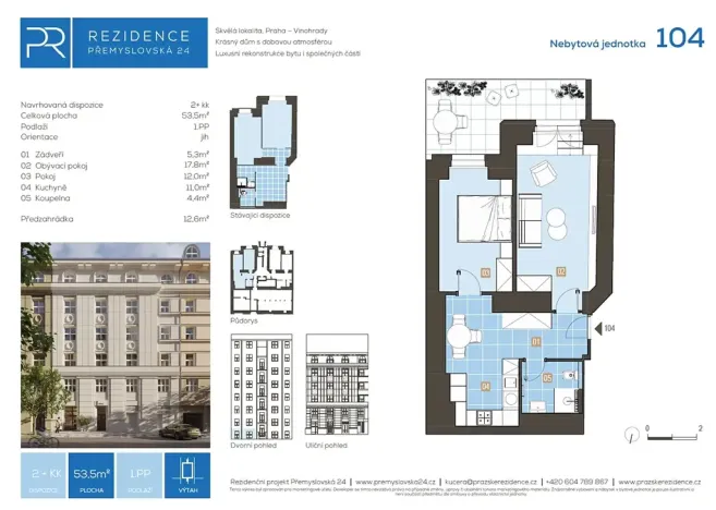 Prodej apartmánu, Praha - Vinohrady, Přemyslovská, 54 m2
