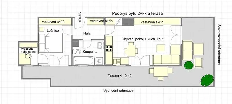 Prodej bytu 2+kk, Praha - Pitkovice, Chorošová, 55 m2