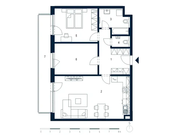 Pronájem bytu 3+kk, Praha - Vysočany, Hindlova, 82 m2