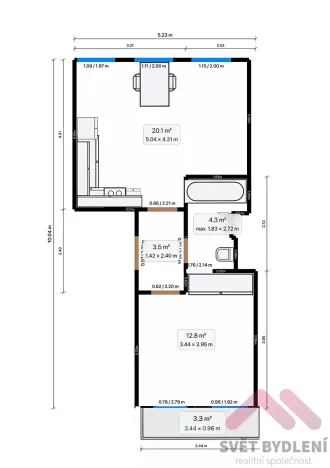 Pronájem bytu 2+kk, Praha - Žižkov, Kubelíkova, 45 m2