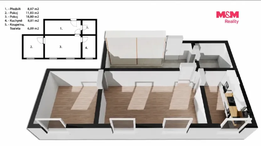 Prodej bytu 2+1, Loučná nad Desnou, 58 m2