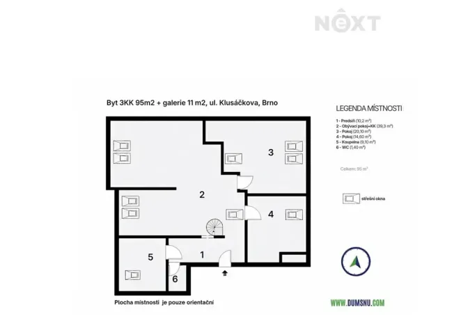 Prodej bytu 3+kk, Brno, Klusáčkova, 95 m2