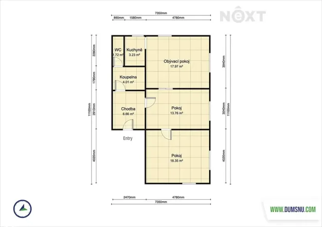 Prodej bytu 3+kk, Nový Malín, 65 m2