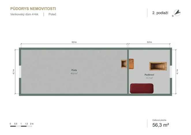 Prodej rodinného domu, Poteč, 78 m2